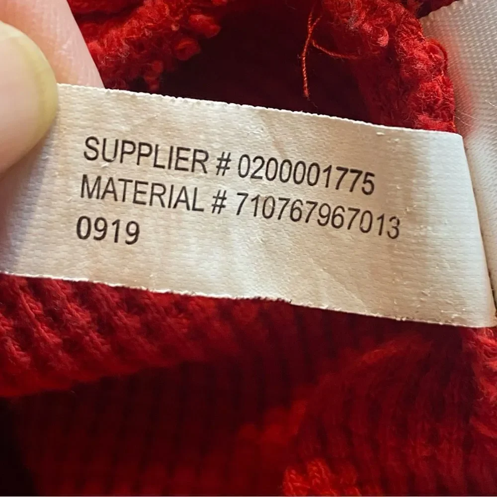 Polo Ralph Lauren Red Crew Neck Waffle Knit Long Sleeve Shirt Size XL